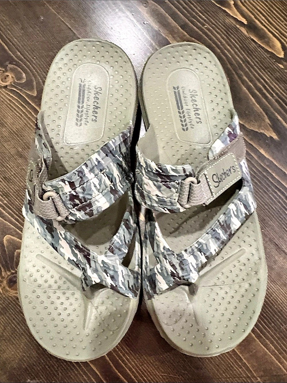 Skechers Camo Sport Sandals in Green & Gray